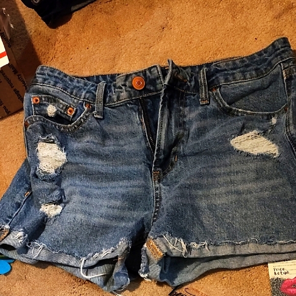 No Boundaries Pants - Distressed Blue Denim Shorts